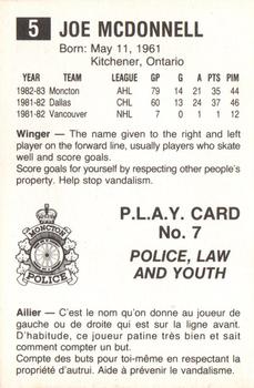 1983-84 Moncton Alpines (AHL) Police #7 Joe McDonnell Back
