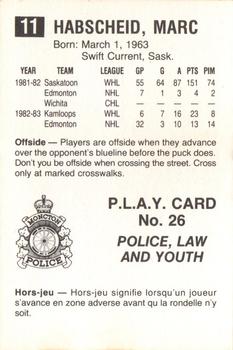 1983-84 Moncton Alpines (AHL) Police #26 Marc Habscheid Back