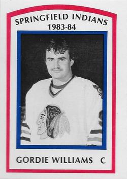 1983-84 Springfield Indians (AHL) #7 Gordie Williams Front