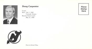 1984-85 New Jersey Devils Postcards #NNO Doug Carpenter Back