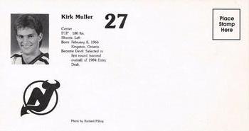 1984-85 New Jersey Devils Postcards #NNO Kirk Muller Back