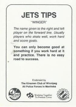 1984-85 Winnipeg Jets Police #NNO Marc Behrend Back