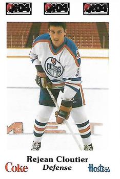 1984-85 Nova Scotia Oilers (AHL) Police #5 Rejean Cloutier Front
