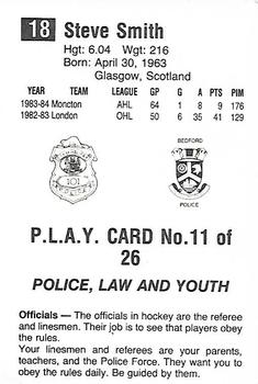 1984-85 Nova Scotia Oilers (AHL) Police #11 Steve Smith Back