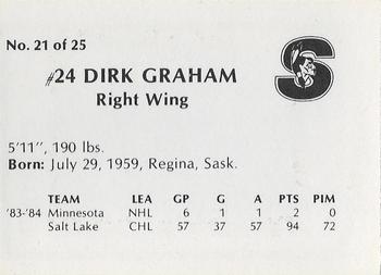 1984-85 Springfield Indians (AHL) #21 Dirk Graham Back