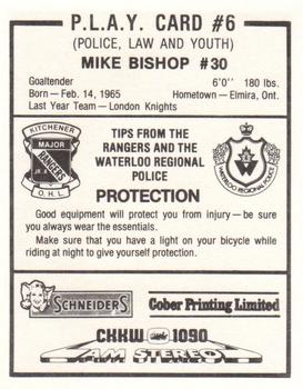 1984-85 Kitchener Rangers (OHL) Police #6 Mike Bishop Back