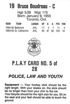 1985-86 Nova Scotia Oilers (AHL) Police #5 Bruce Boudreau Back