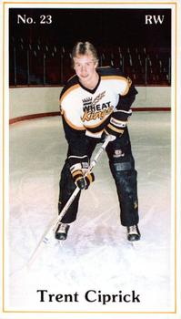 1985-86 Brandon Wheat Kings (WHL) Police #15 Trent Ciprick Front