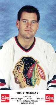 1986-87 Coca-Cola Chicago Blackhawks #NNO Troy Murray Front