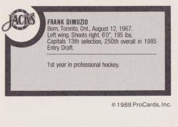 1988-89 ProCards Baltimore Skipjacks (AHL) #NNO Frank Di Muzio Back