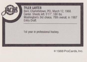 1988-89 ProCards Baltimore Skipjacks (AHL) #NNO Tyler Larter Back