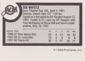 1988-89 ProCards Baltimore Skipjacks (AHL) #NNO Rob Whistle Back