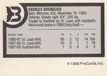 1988-89 ProCards Binghamton Whalers (AHL) #NNO Charlie Bourgeois Back