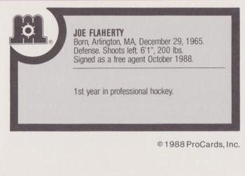 1988-89 ProCards Maine Mariners (AHL) #NNO Joe Flaherty Back