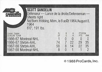 1988-89 ProCards Sherbrooke Canadiens (AHL) #NNO Scott Sandelin Back