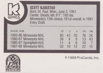 1988-89 ProCards Kalamazoo Wings (IHL) #NNO Scott Bjugstad Back