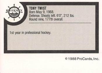 1988-89 ProCards Peoria Rivermen (IHL) #NNO Tony Twist Back