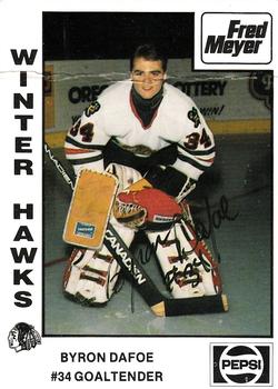 1988-89 Portland Winterhawks (WHL) #NNO Byron Dafoe Front