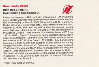 1989-90 New Jersey Devils #NNO Bob Bellemore Back