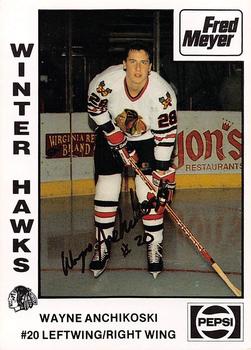 1989-90 Portland Winterhawks (WHL) #NNO Wayne Anchikoski Front