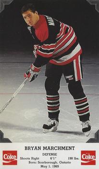 1991-92 Coca-Cola Chicago Blackhawks #NNO Bryan Marchment Front