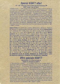 1986-87 Kraft Drawings - Cardboard Blue Backs #NNO Grant Fuhr Back