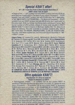 1986-87 Kraft Drawings - Cardboard Blue Backs #NNO Brian Hayward Back