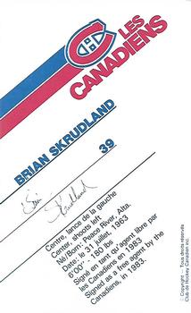 1986-87 Montreal Canadiens #NNO Brian Skrudland Back