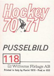 1970-71 Williams Hockey (Swedish) #118 Sweden vs. USSR Back