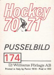 1970-71 Williams Hockey (Swedish) #174 Sweden vs. CSSR Back