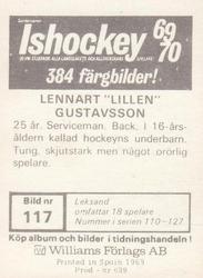 1969-70 Williams Ishockey (Swedish) #117 Lennart Gustafsson Back