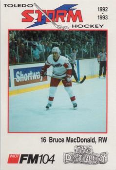 1992-93 Toledo Storm (ECHL) #15 Bruce MacDonald Front