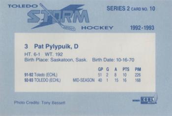 1992-93 Toledo Storm (ECHL) Series 2 #10 Pat Pylypuik Back