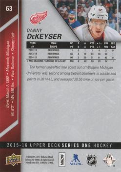 2015-16 Upper Deck - Silver Foilboard #63 Danny DeKeyser Back