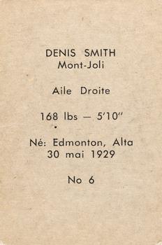 1952-53 Bedard & Donaldson (Bas Du Fleuve) LSLHL #6 Denis Smith Back