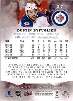 2016-17 Upper Deck Artifacts #27 Dustin Byfuglien Back
