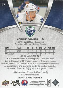 2015-16 Upper Deck AHL - Autographs #47 Brendan Gaunce Back