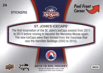 2015-16 Upper Deck AHL - Wordmark Logo Stickers #24 St. John's IceCaps Back