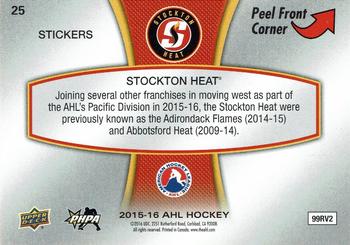 2015-16 Upper Deck AHL - Wordmark Logo Stickers #25 Stockton Heat Back