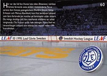1995-96 Leaf Elit Set (Swedish) #60 Season Stats Leksands IF Back