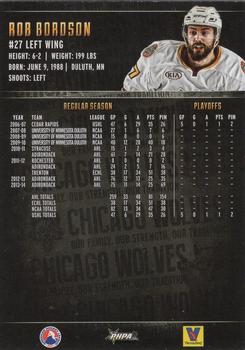 2014-15 Vienna Beef Chicago Wolves (AHL) #3 Rob Bordson Back