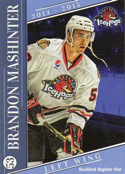 2014-15 Rockford Register Star Rockford IceHogs (AHL) #28 Brandon Mashinter Front