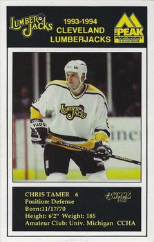 1993-94 Cleveland Lumberjacks (IHL) Postcards #6 Chris Tamer Front