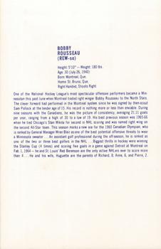 1970-71 Minnesota North Stars #NNO Bobby Rousseau Back