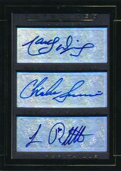 2015-16 Panini Anthology - Anthology Triple Autograph #A3-7 Charlie Simmer / Marcel Dionne / Luc Robitaille Front