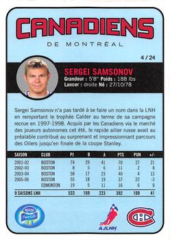 2006-07 Nestle Montreal Canadiens #4 Sergei Samsonov Back