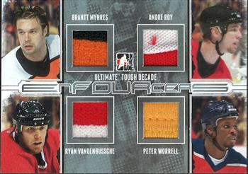 2013-14 In The Game Ultimate Tough Decade Superbox - ENFOURCERS Silver #E-16 Brantt Myhres / Andre Roy / Ryan VandenBussche / Peter Worrell Front
