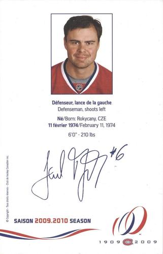 2009-10 Montreal Canadiens Postcards #NNO Jaroslav Spacek Back