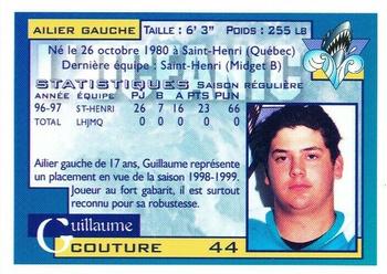 1997-98 Rimouski Oceanic (QMJHL) #NNO Guillaume Couture Back