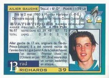 1997-98 Rimouski Oceanic (QMJHL) #NNO Brad Richards Back